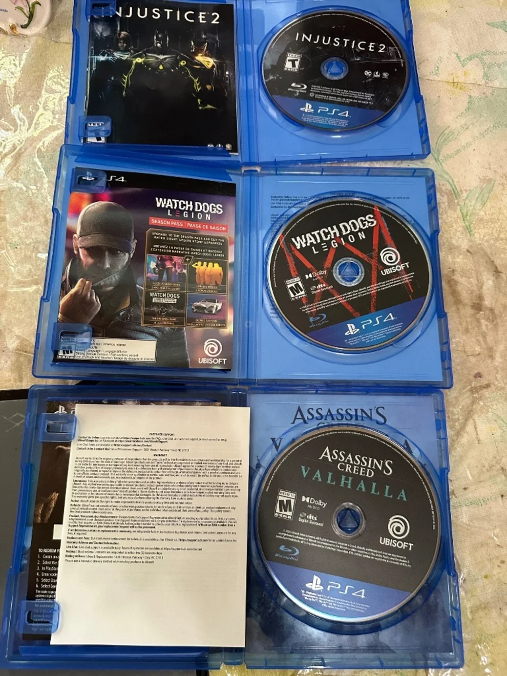 Lot of 6 PS4 Games Injustice 2 Watch Dogs Legion Assassins Creed Valhalla Super